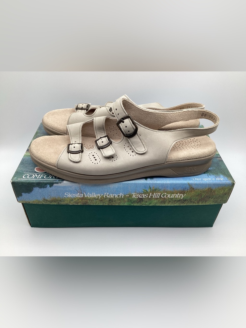 SAS Women’s Trio II Three-Buckle Tripad Comfort Sandals 8.5 Narrow - Stone